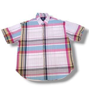 Rocawear Classics Plaid Button Front Shirt-Size 3XB-Short Sleeve-Pocket-Street